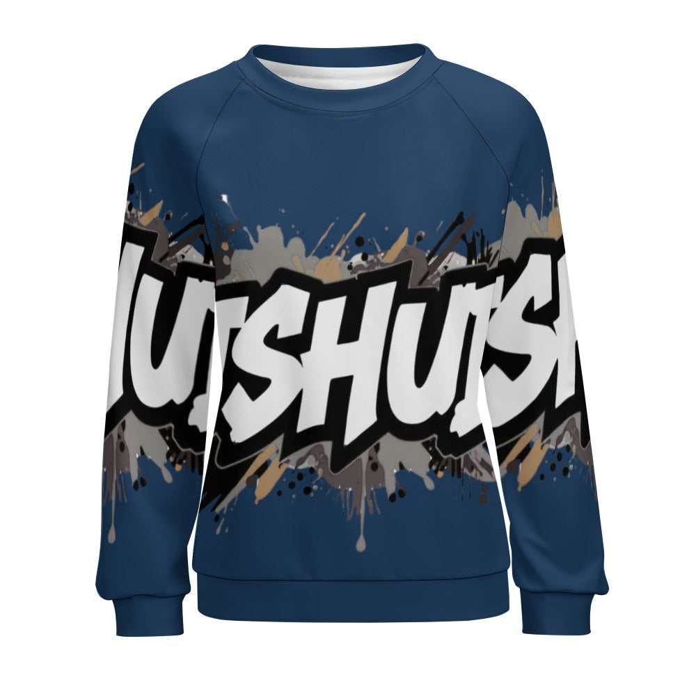 Felpa Donna JSHub Dark Edition – Graffiti Tono su Tono con Scritta Bianca