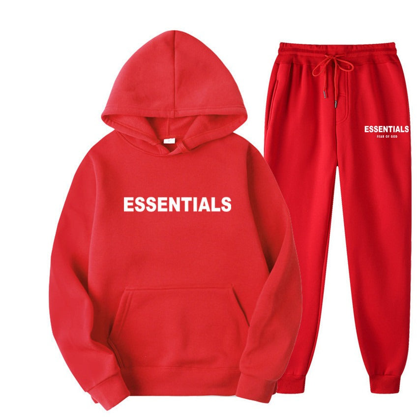 Tuta Uomo Donna Streetwear Essentials Hoodie e Jogger Loose Fit Autunno Inverno