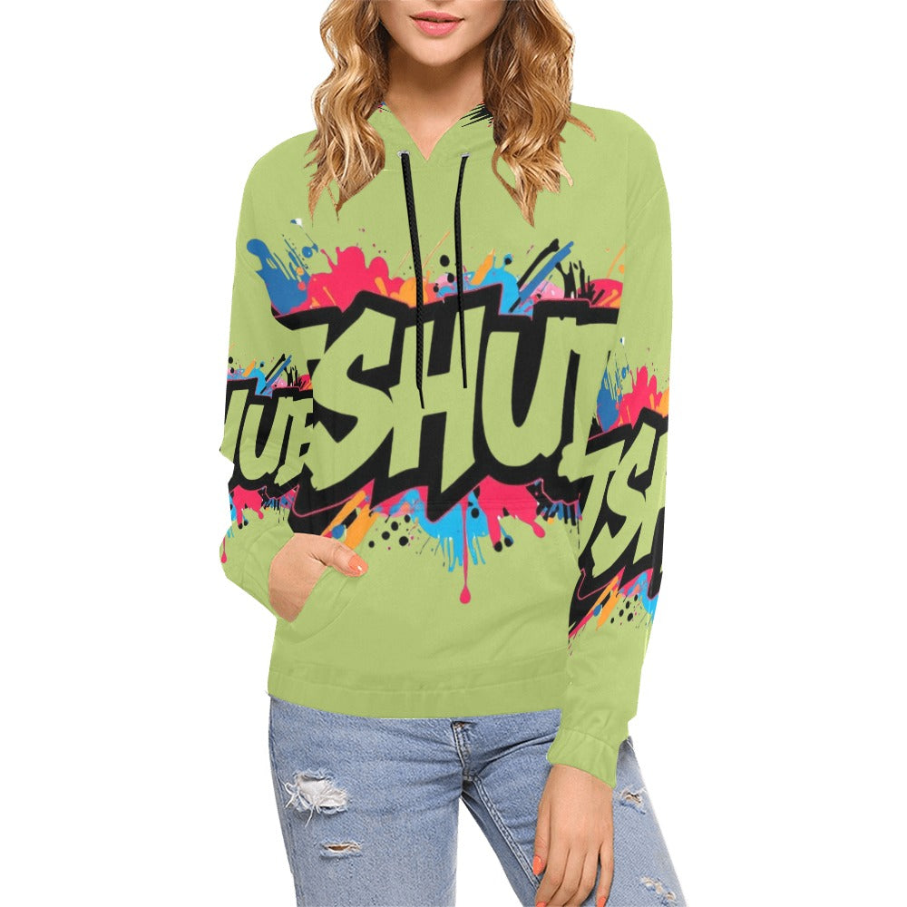Felpa con cappuccio da donna H13 con stampa all-over