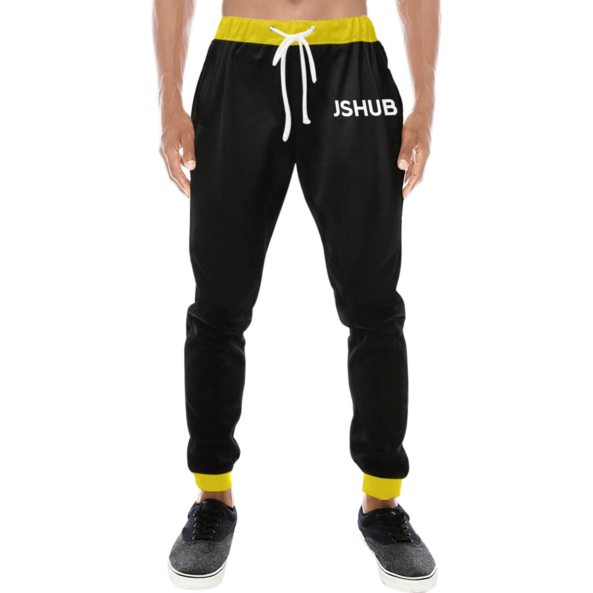 JS HUB Motion Core Pants Uomo Streetwear Nero Calf Graphic