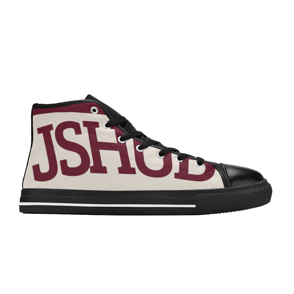 Sneakers alta donna JSHUB in tela bianca stile anni 50