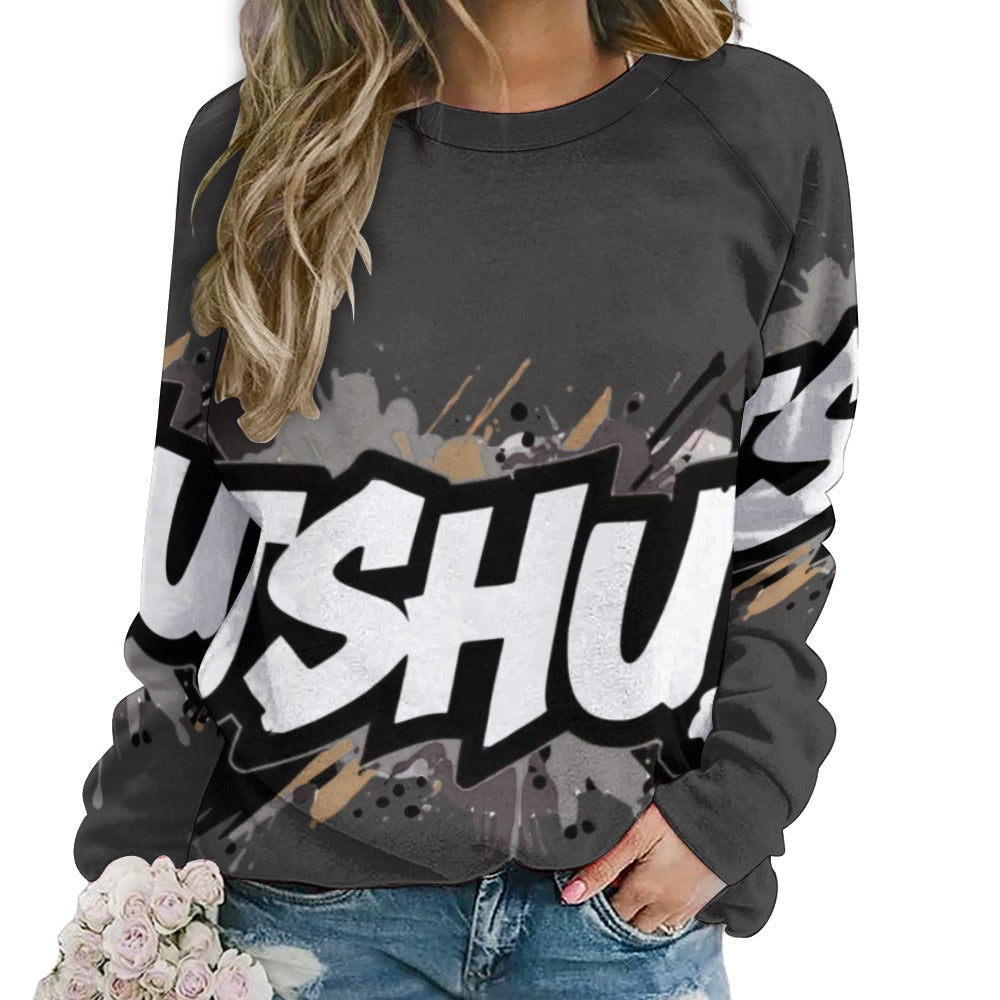 Felpa Donna JSHub Dark Edition – Graffiti Tono su Tono con Scritta Bianca