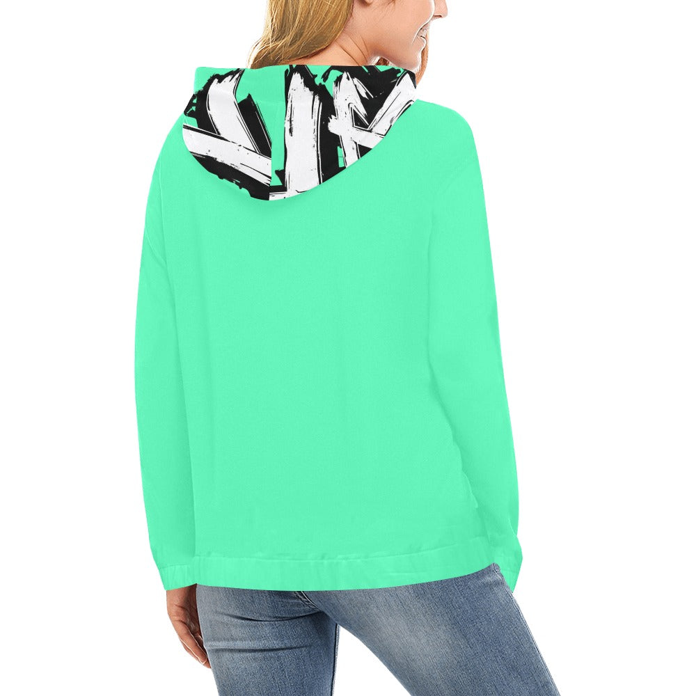 Felpa con cappuccio MOMO Bloom – Urban Mint Glow