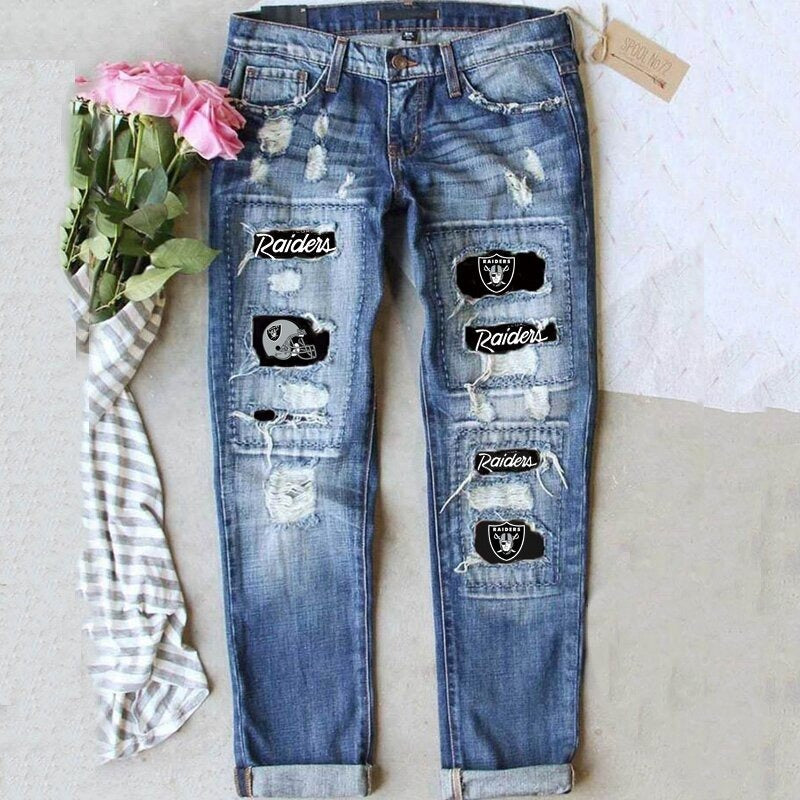 jeans street color splicing dritti