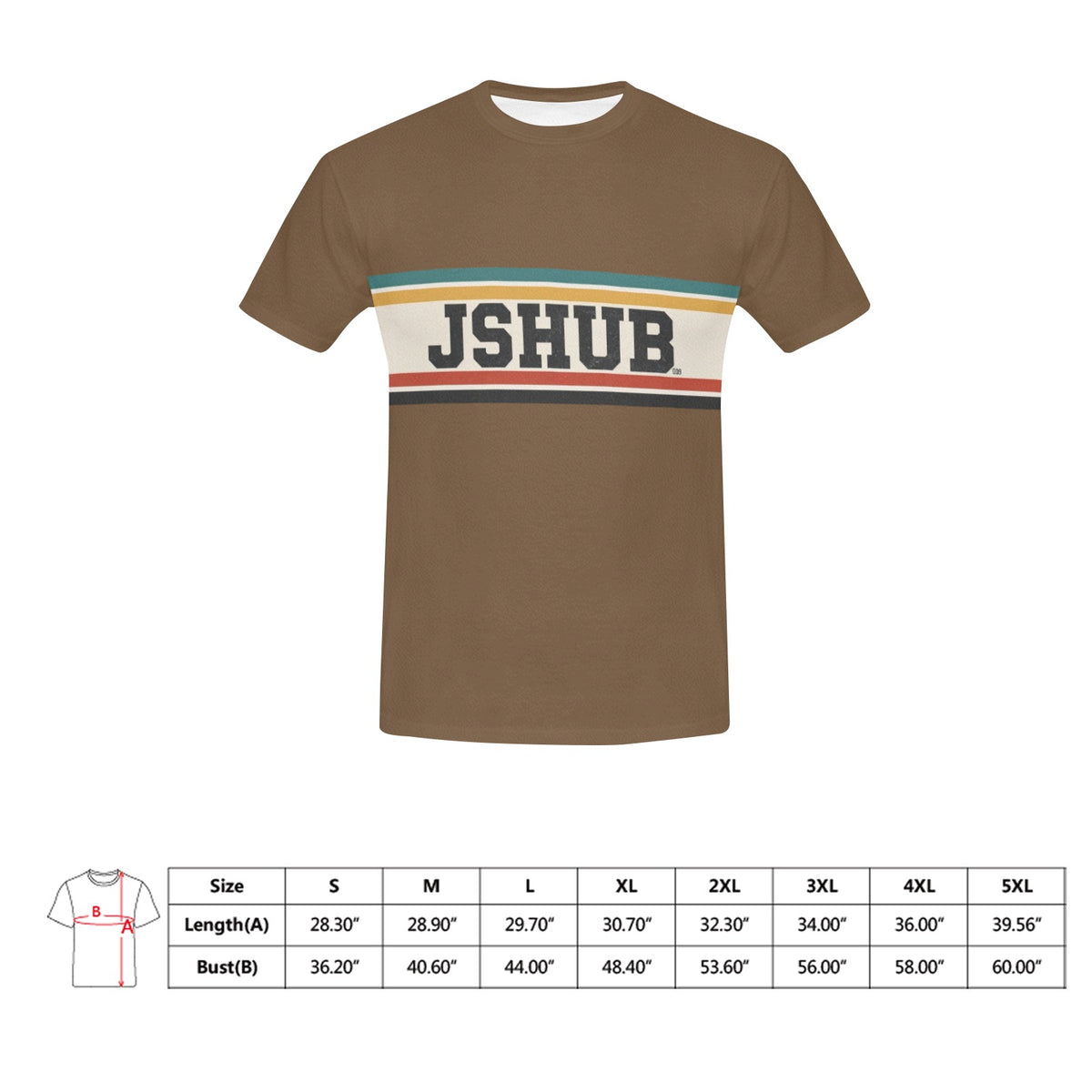 T-Shirt Uomo JSHUB Anni 50 – Collezione Sport Heritage All Over