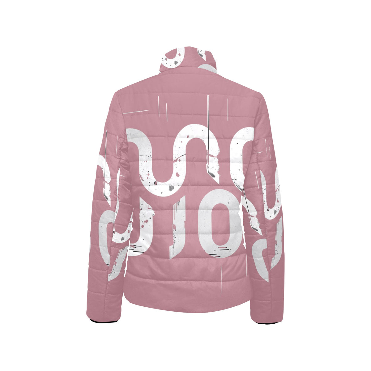 Giacca imbottita donna Rosybrown Concrete Echoes “Urban Static” colletto rialzato