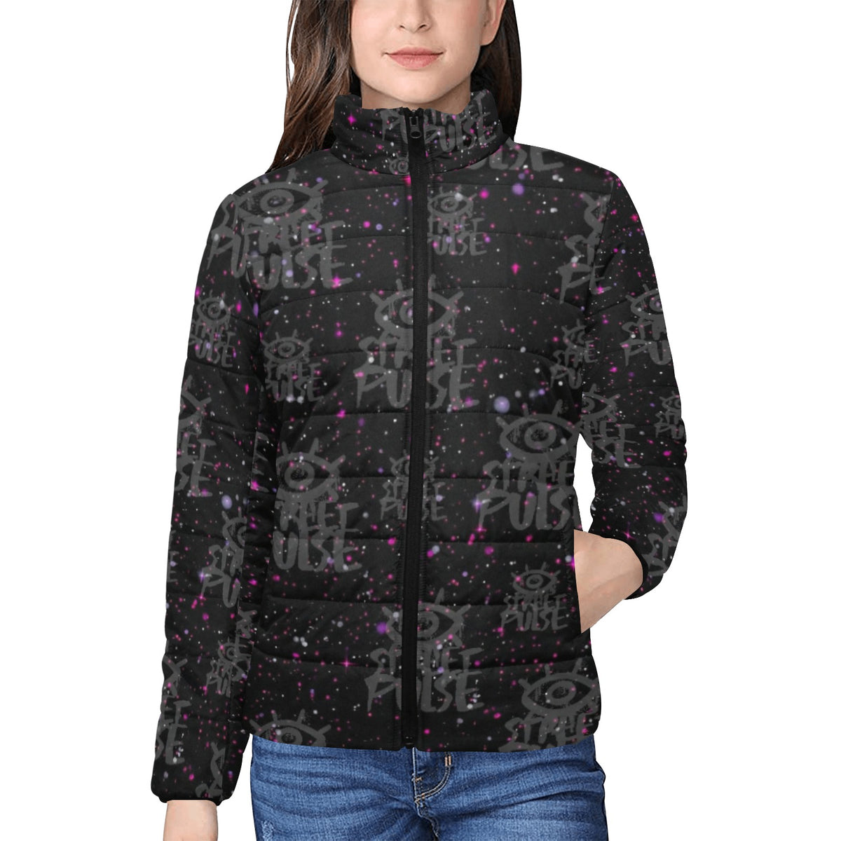Giacca imbottita donna JS Street Pulse nera colletto rialzato