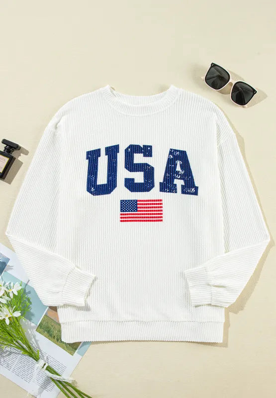 Felpa  "Stars & Stripes" con Cappuccio e Cordino
