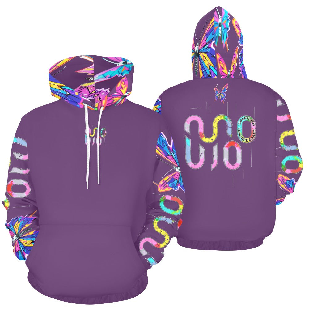 Felpa donna Wings of Noise con cappuccio small tech over – 10 varianti colore