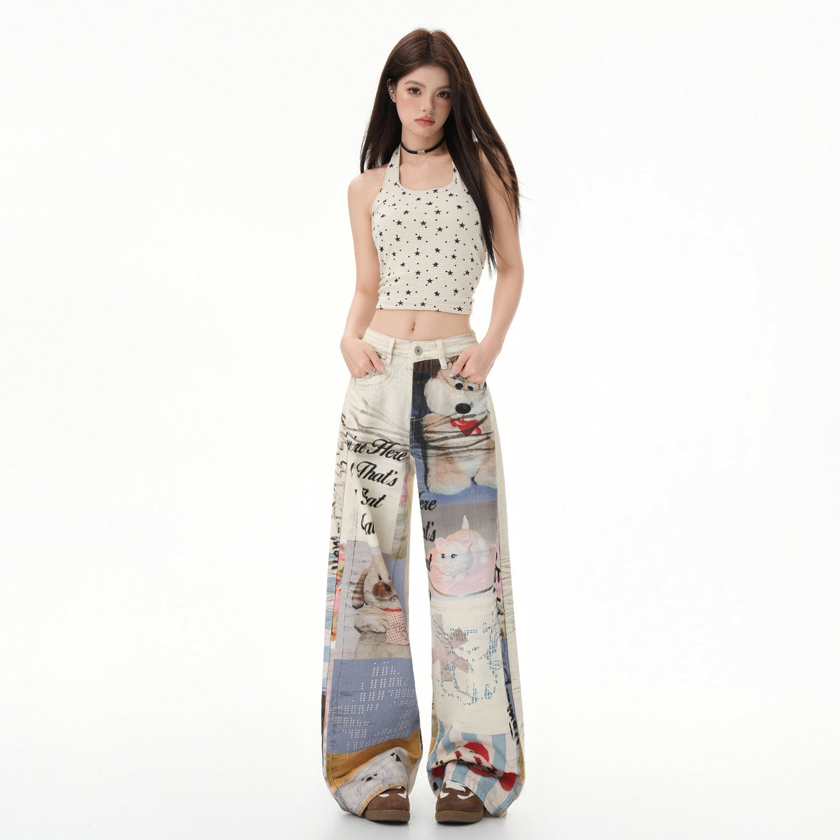 Jeans donna Graffiti Muse Wide Leg
