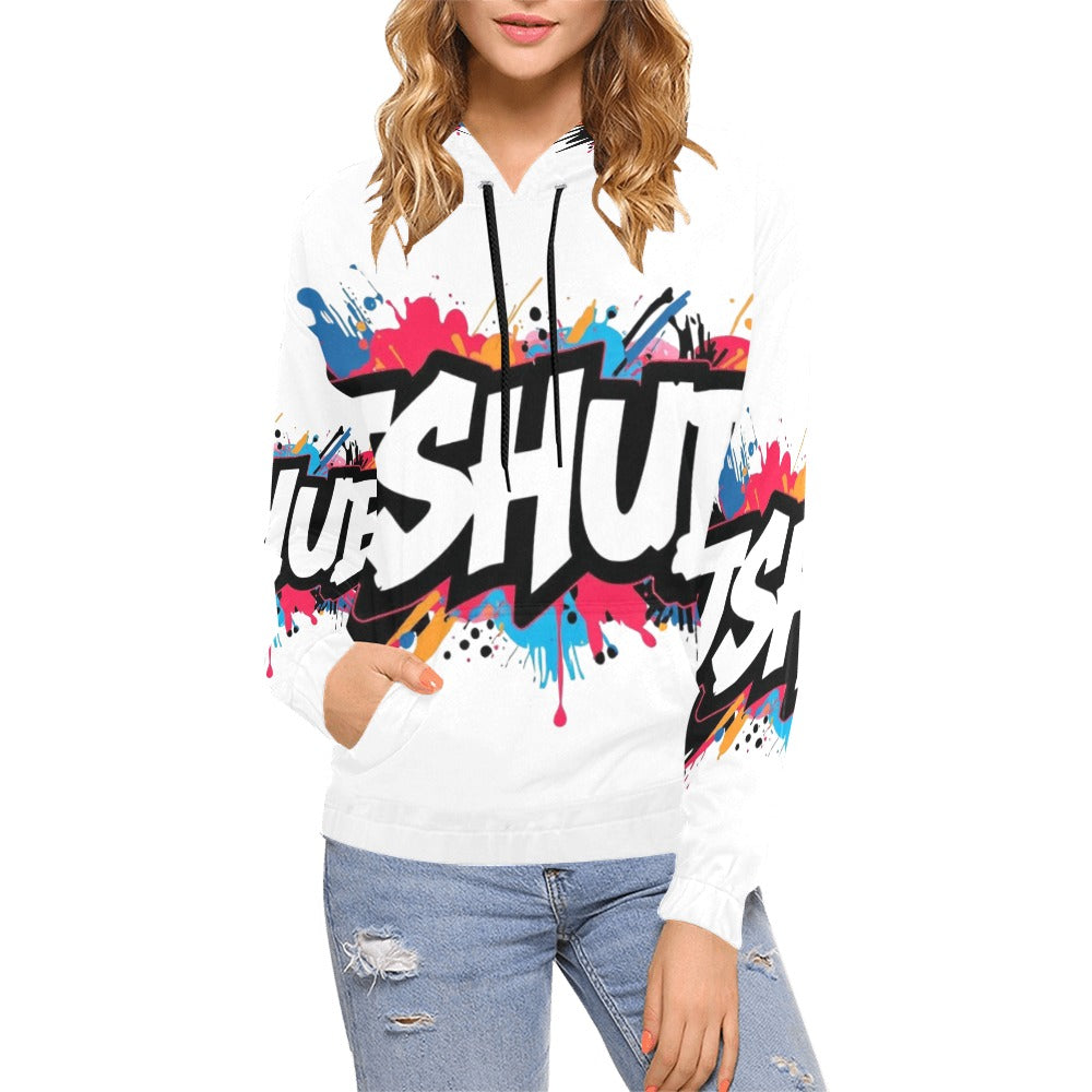 Felpa con cappuccio da donna H13 con stampa all-over