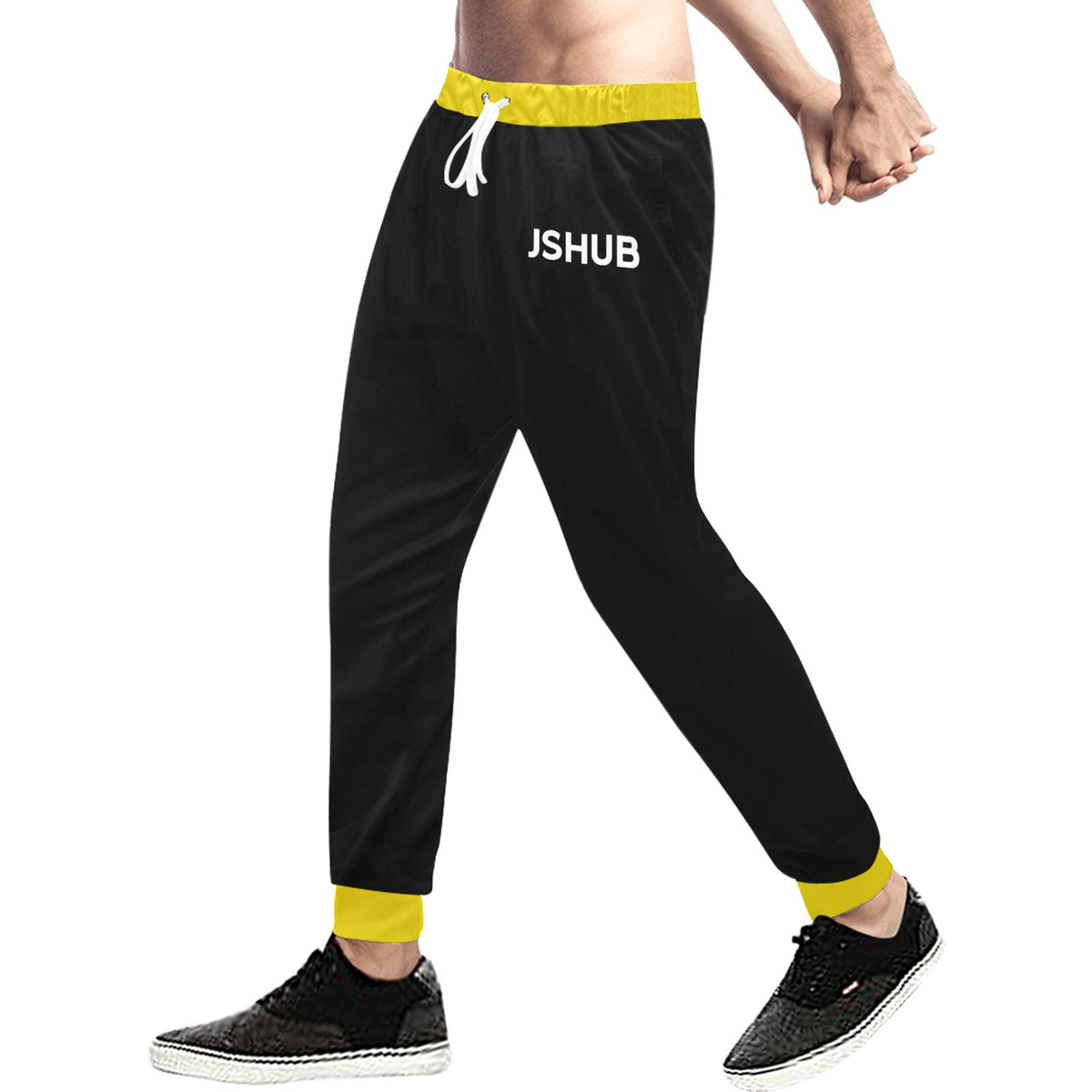 JS HUB Motion Core Pants Uomo Streetwear Nero Calf Graphic