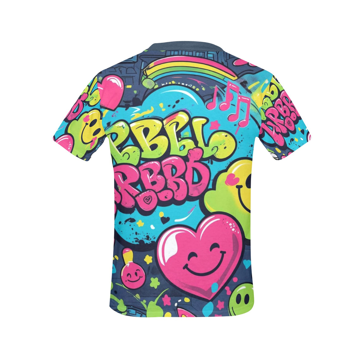 T-shirt Emoji Viber – Donna, Stile Cartoon Urban con Stampa All Over