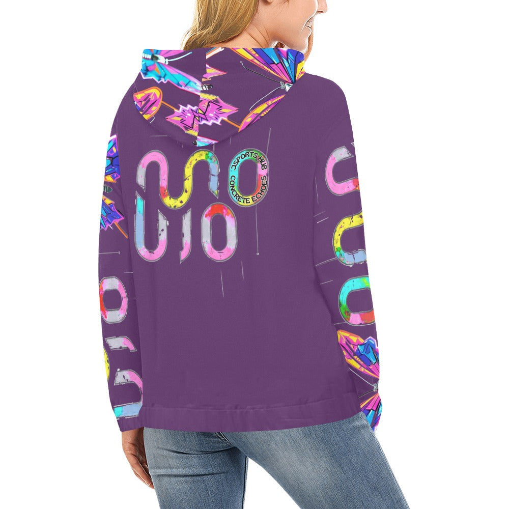 Felpa donna Wings of Noise con cappuccio small tech over – 10 varianti colore