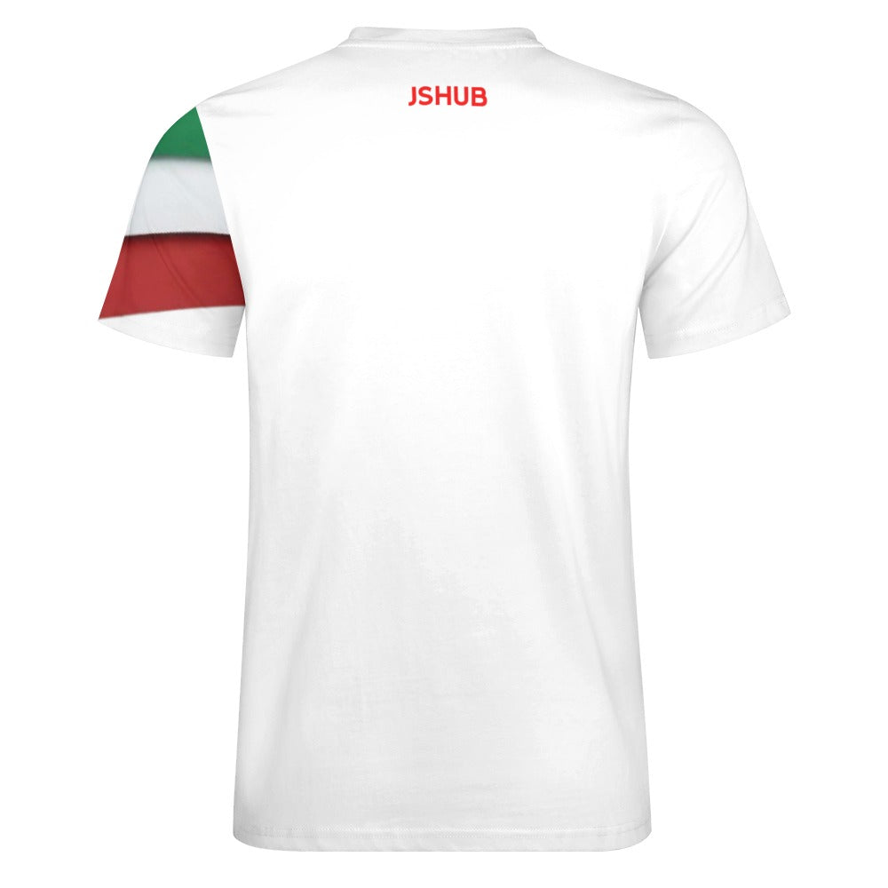 T Shirt Italy Uomo Bianca Logo JSHUB Tricolore Collezione Winter Nation 2026 Streetwear