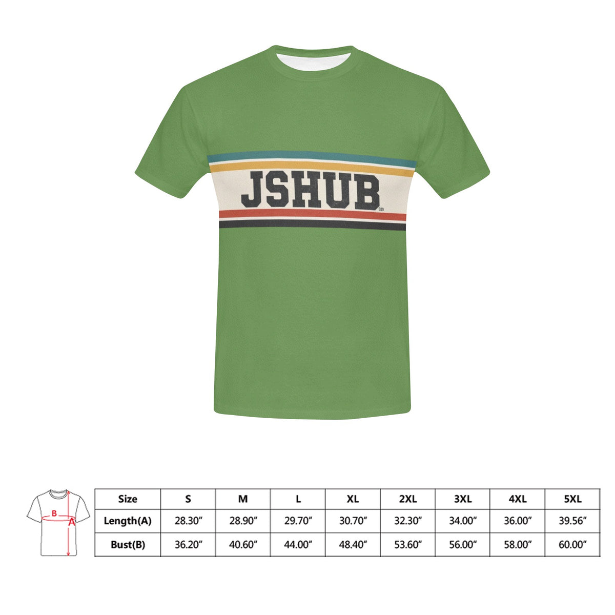 T-Shirt Uomo JSHUB Anni 50 – Collezione Sport Heritage All Over