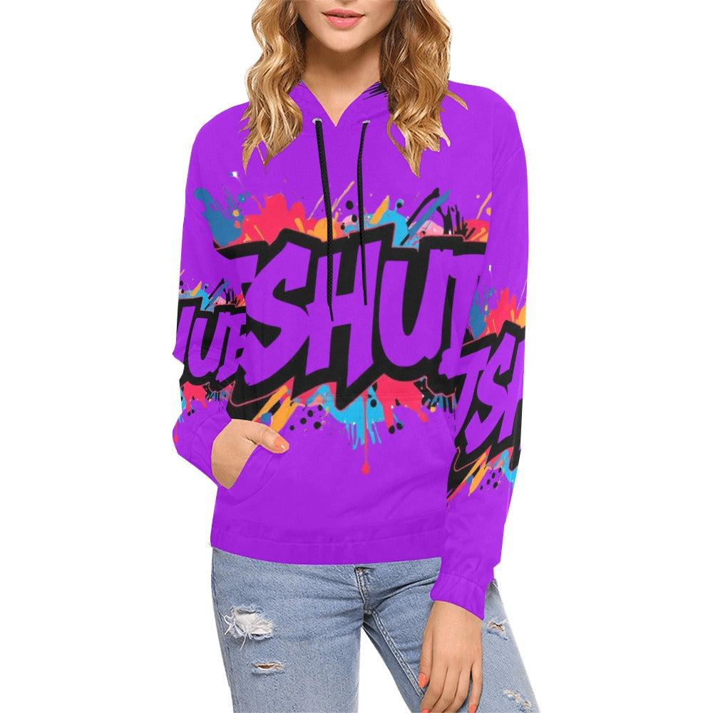 Felpa con cappuccio da donna H13 con stampa all-over