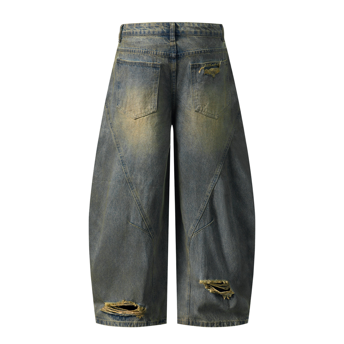 Bermuda “Vintage Scratch” denim lavato e distressed