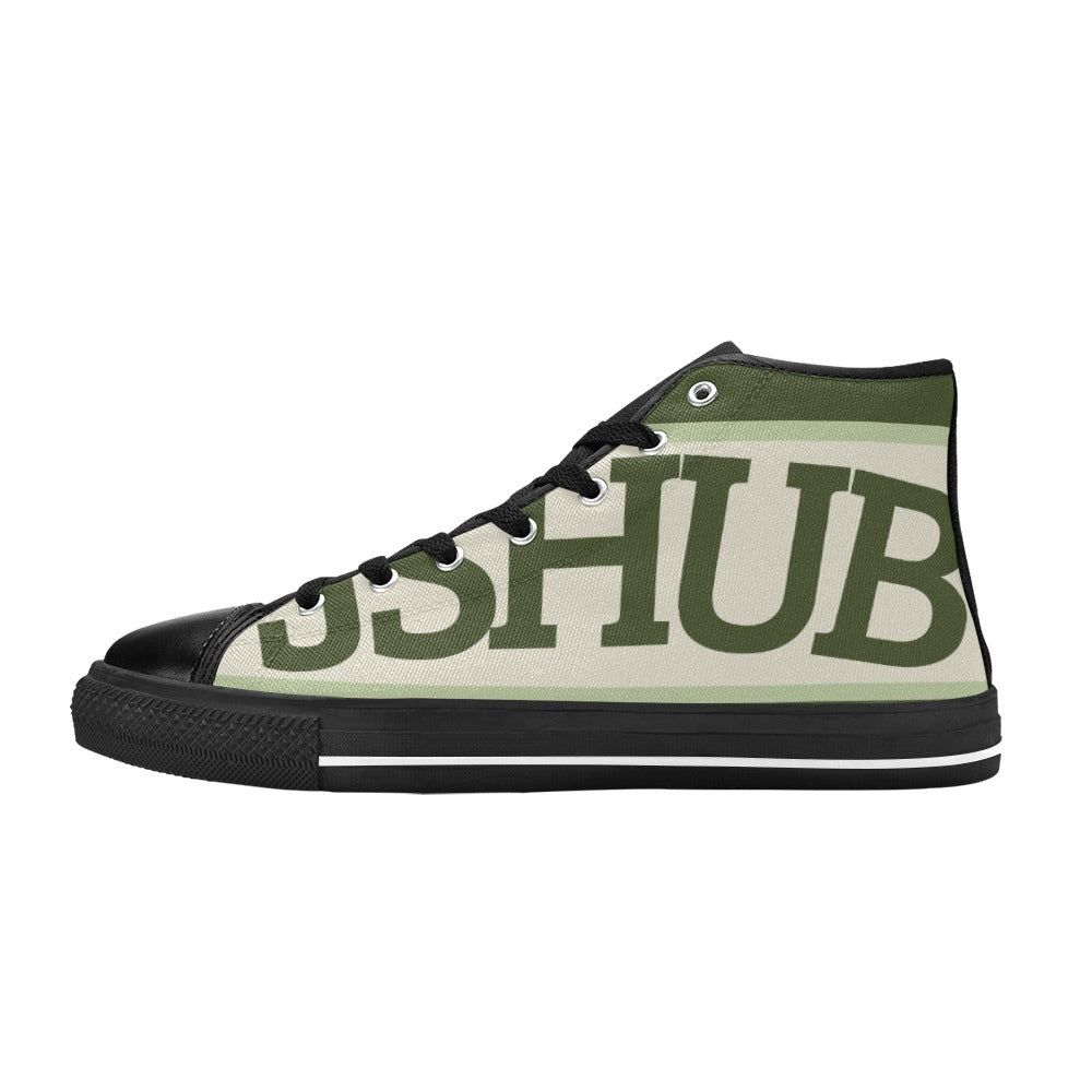 Sneakers alta donna JSHUB in tela bianca stile anni 50