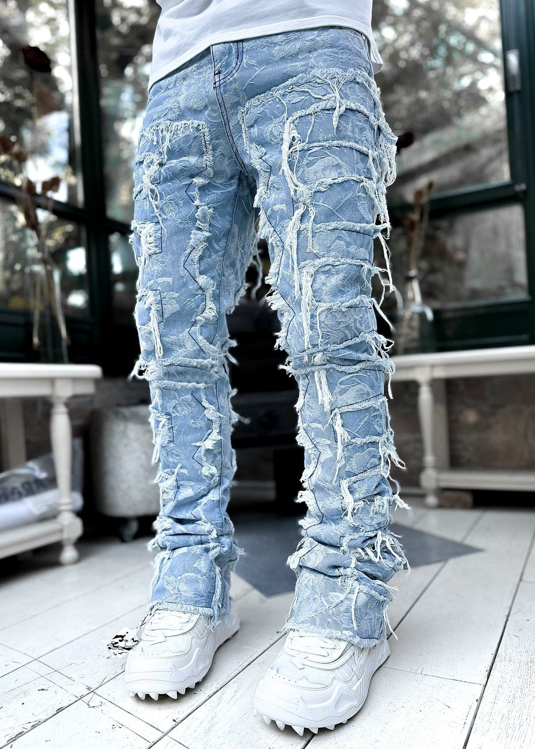 Jeans Denim Patch Elasticizzati