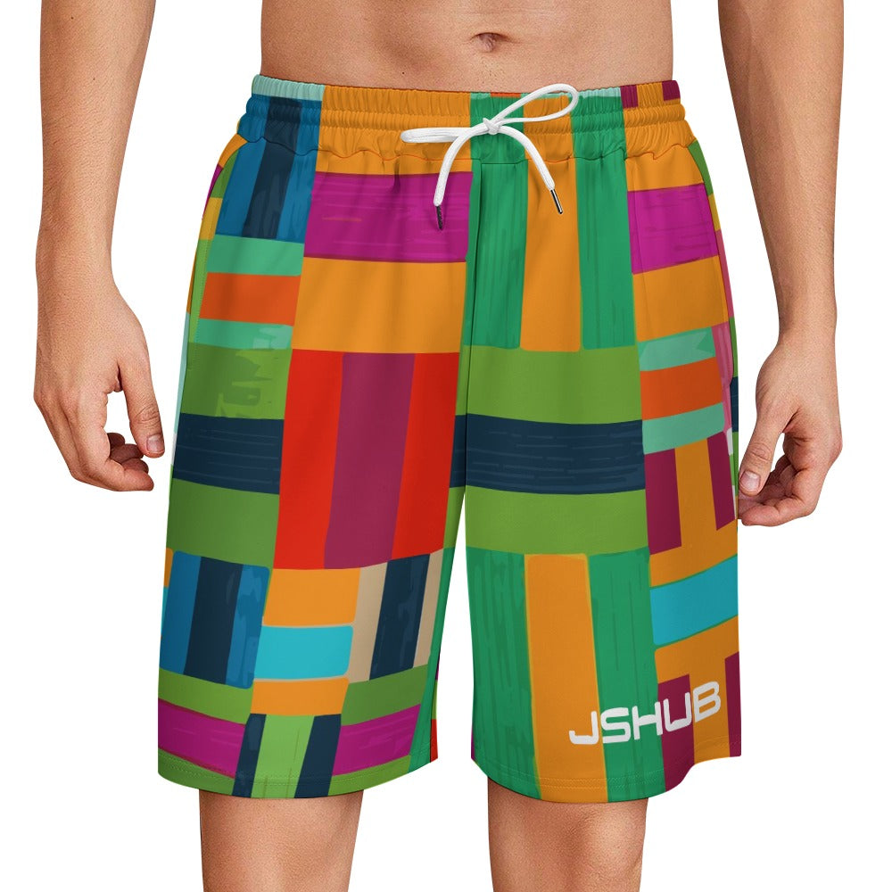 Pantaloncino Uomo JSHUB Mosaic Blocks Multicolor – Shorts Casual Sportivi Premium