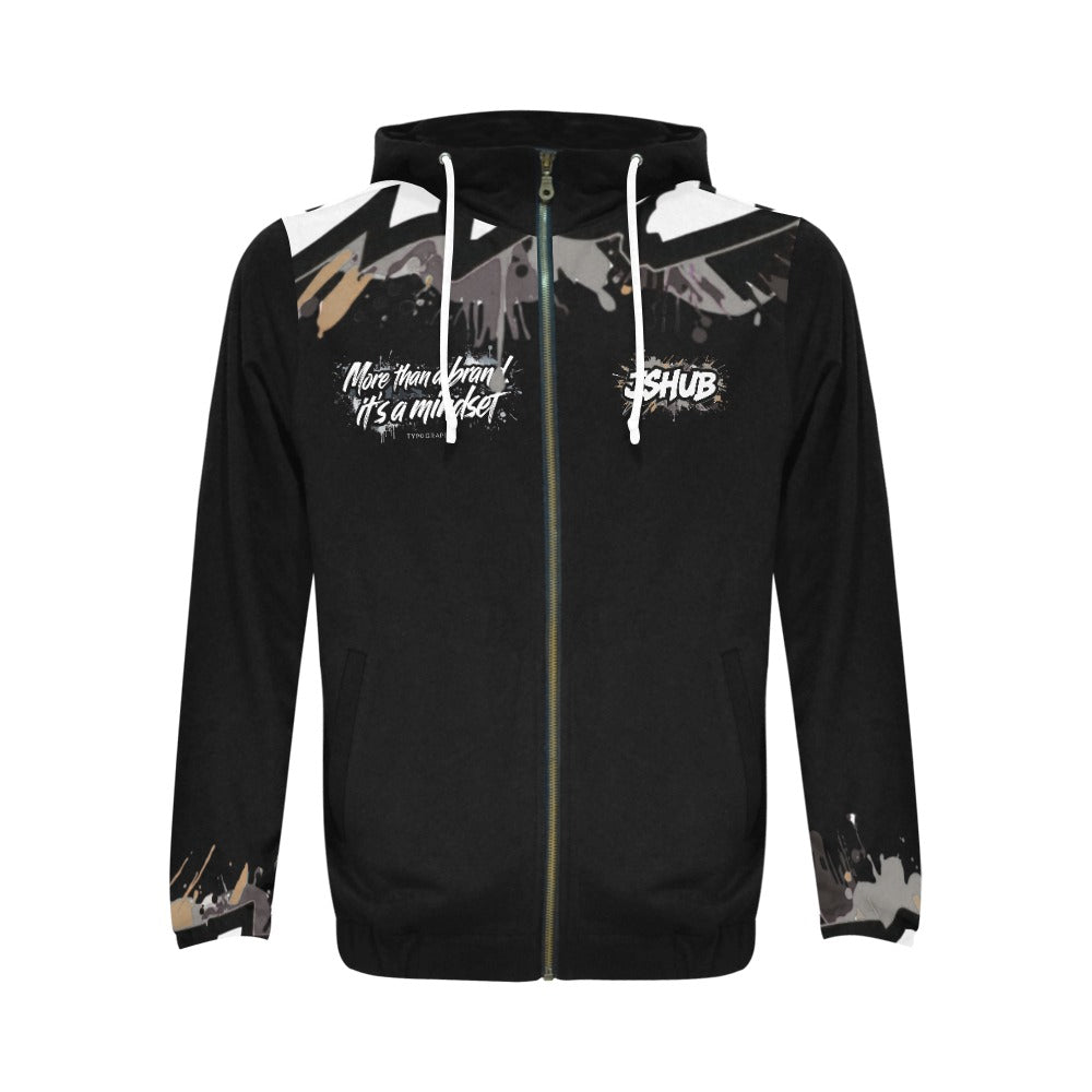Felpa Zip Nera JSHUB MINDSET_01 More Than a Brand Its a Mindset