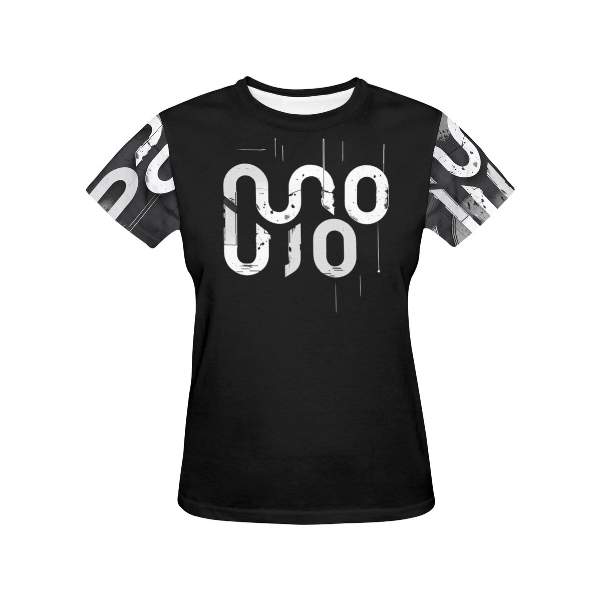 T-shirt donna graffiti all over "Urban Static" – Collezione Concrete Echoes | JSHUB