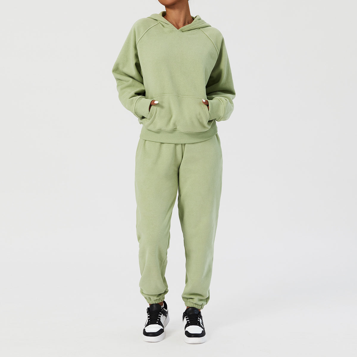 Tuta Plush Pocket Hooded Streetwear