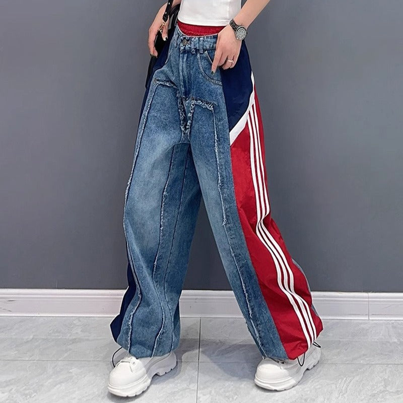 Jeans Urban Fusion Wide Jeans Patchwork Streetwear
