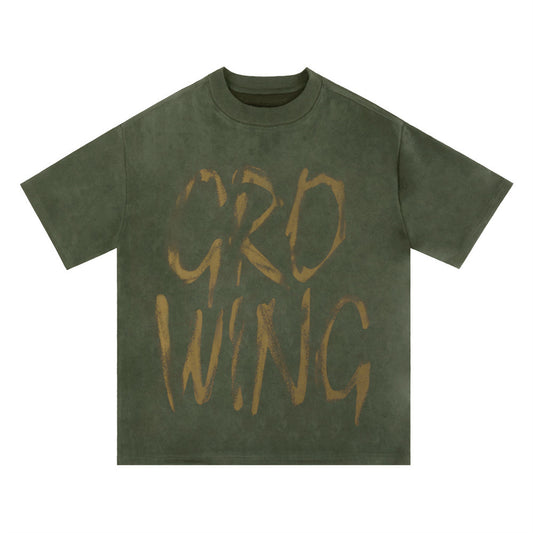 T Shirt Uomo Streetwear Loose Fit Stampa Graffiti Effetto Vintage