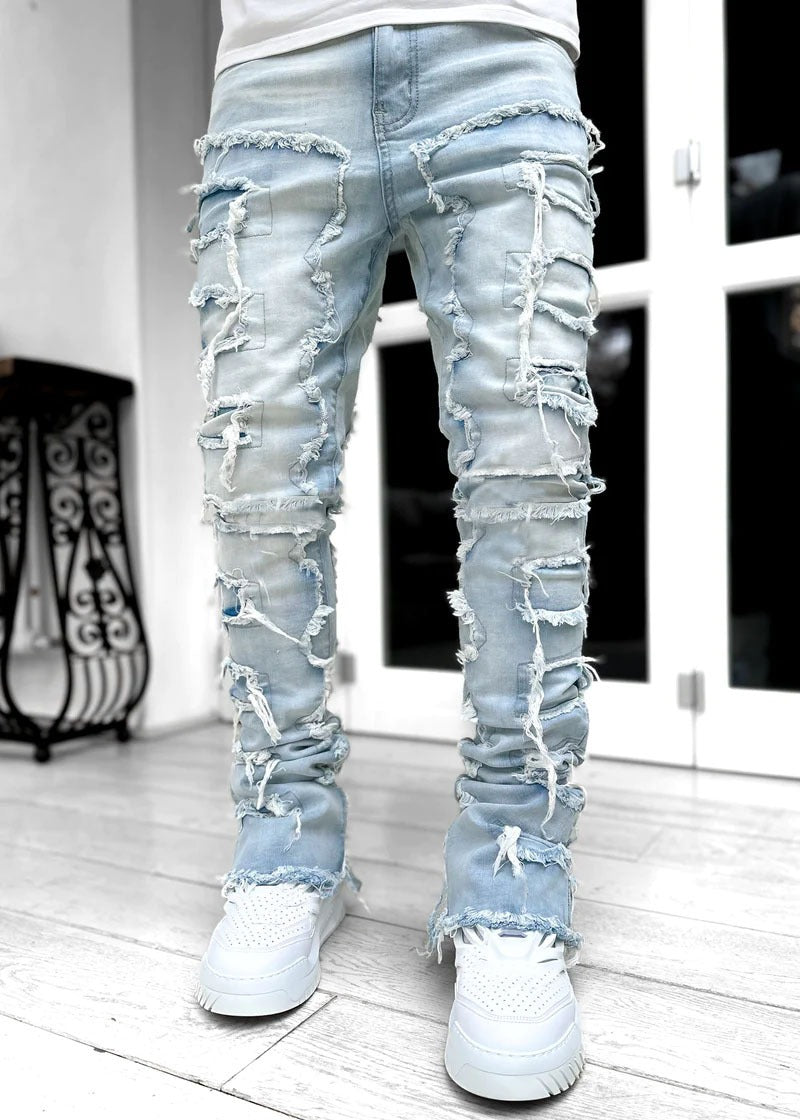 Jeans Denim Patch Elasticizzati