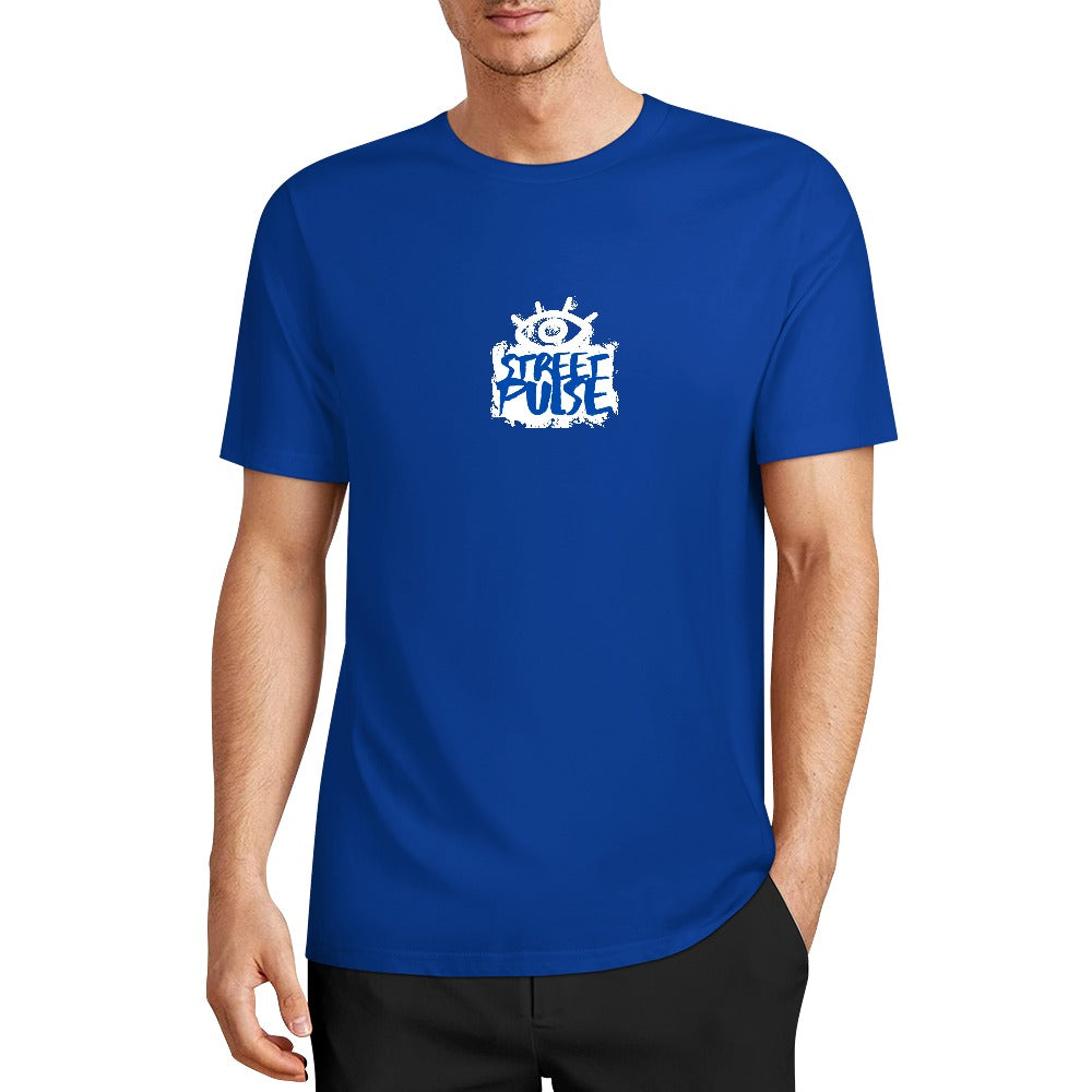 T-shirt uomo “JS Street Pulse” – Blu con logo bianco