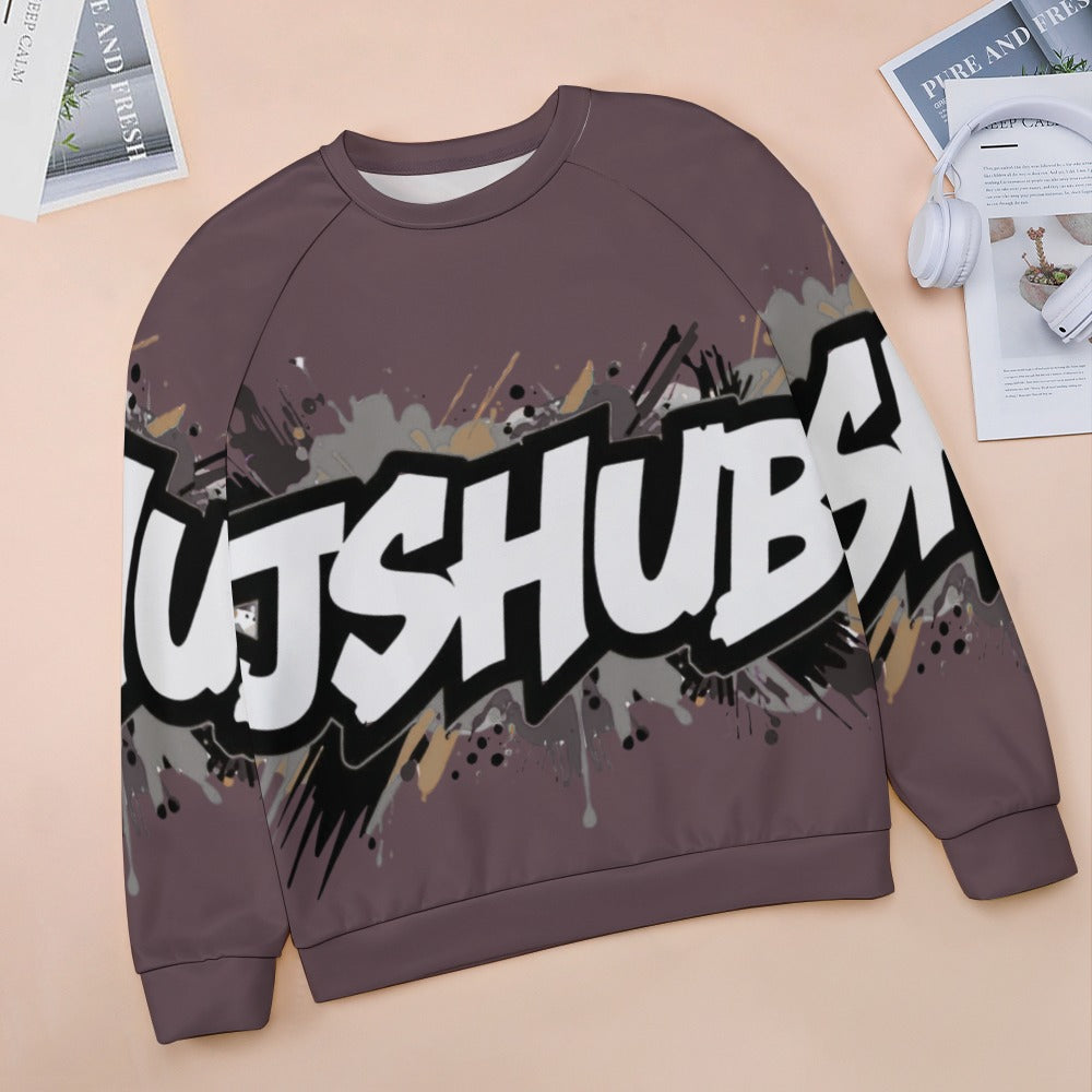 Felpa Donna JSHub Dark Edition – Graffiti Tono su Tono con Scritta Bianca