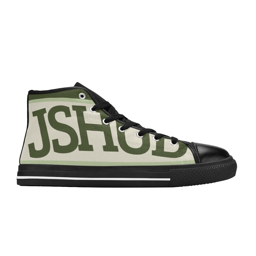 Sneakers alta donna JSHUB in tela bianca stile anni 50