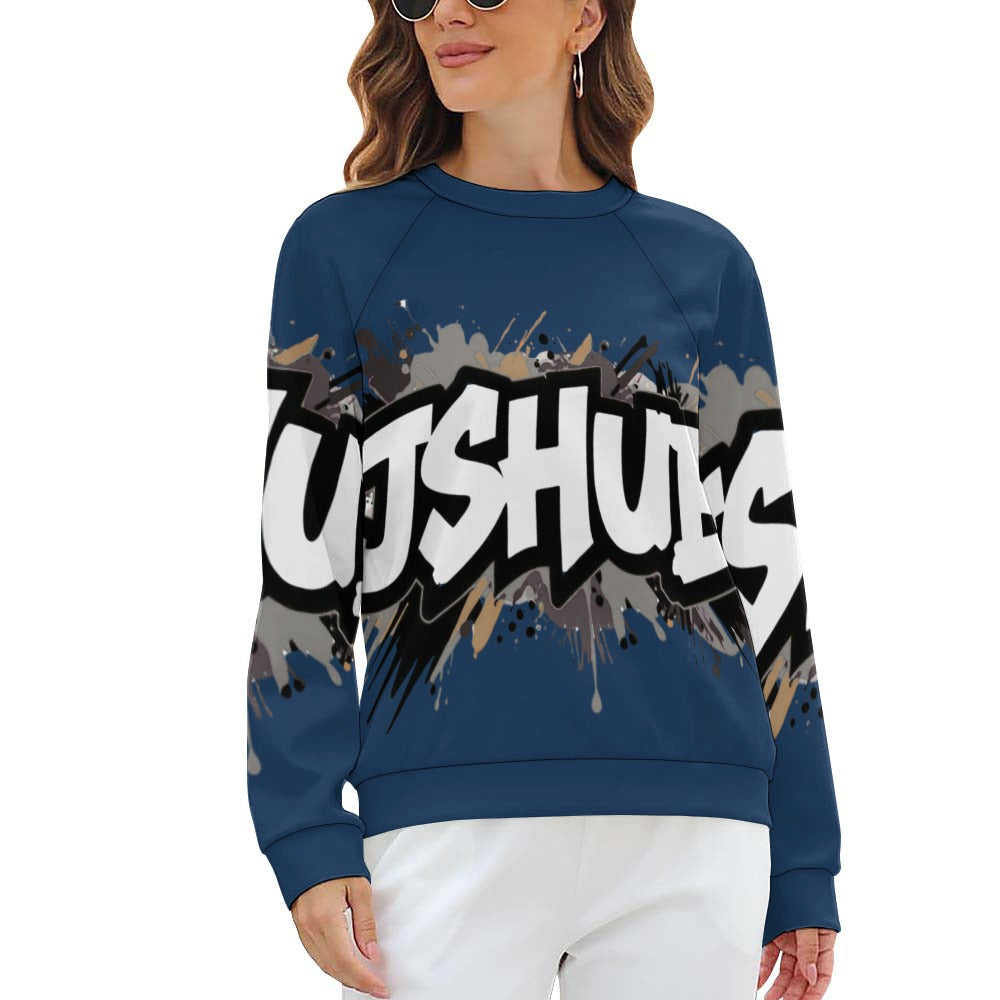 Felpa Donna JSHub Dark Edition – Graffiti Tono su Tono con Scritta Bianca