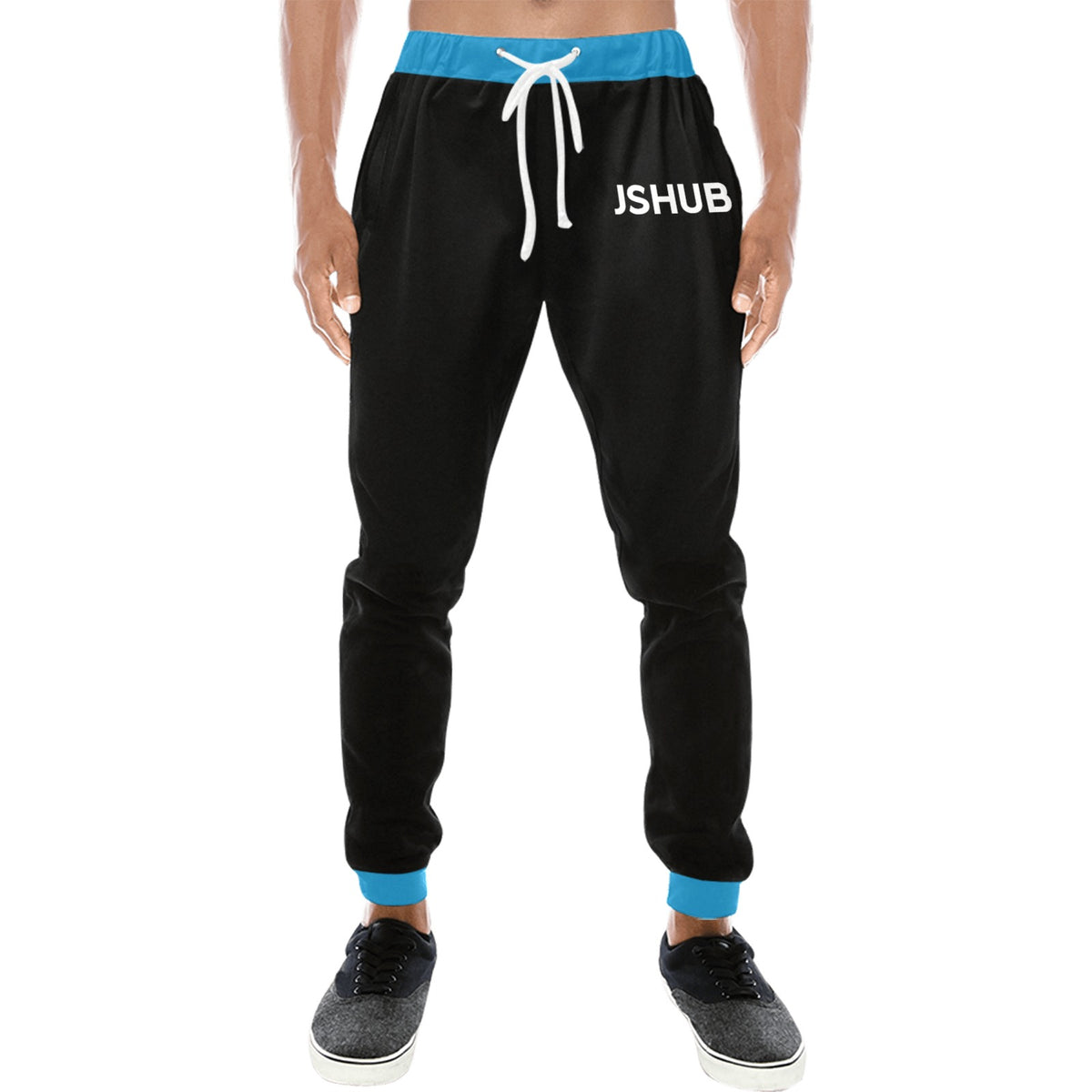 JS HUB Motion Core Pants Uomo Streetwear Nero Calf Graphic