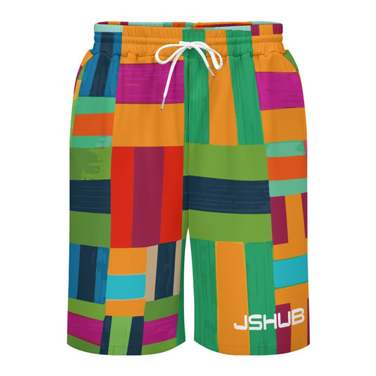 Pantaloncino Uomo JSHUB Mosaic Blocks Multicolor – Shorts Casual Sportivi Premium
