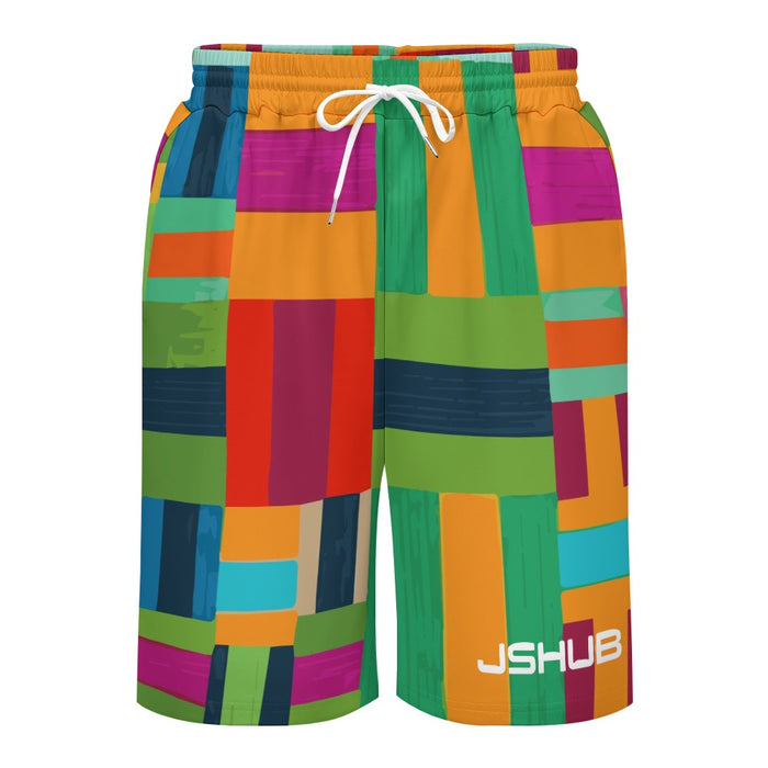 Pantaloncino Uomo JSHUB Mosaic Blocks Multicolor – Shorts Casual Sportivi Premium