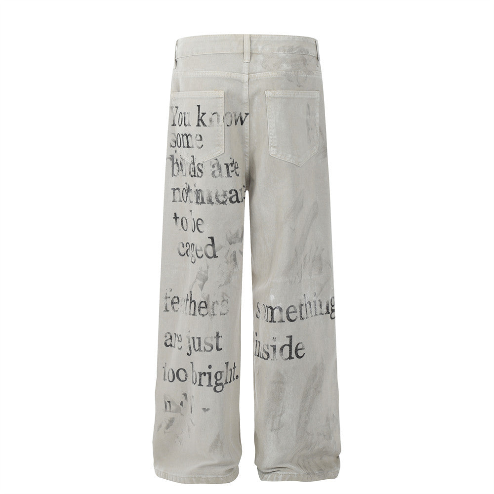 Jeans Uomo Concrete Poetry Loose Fit Urban Grey