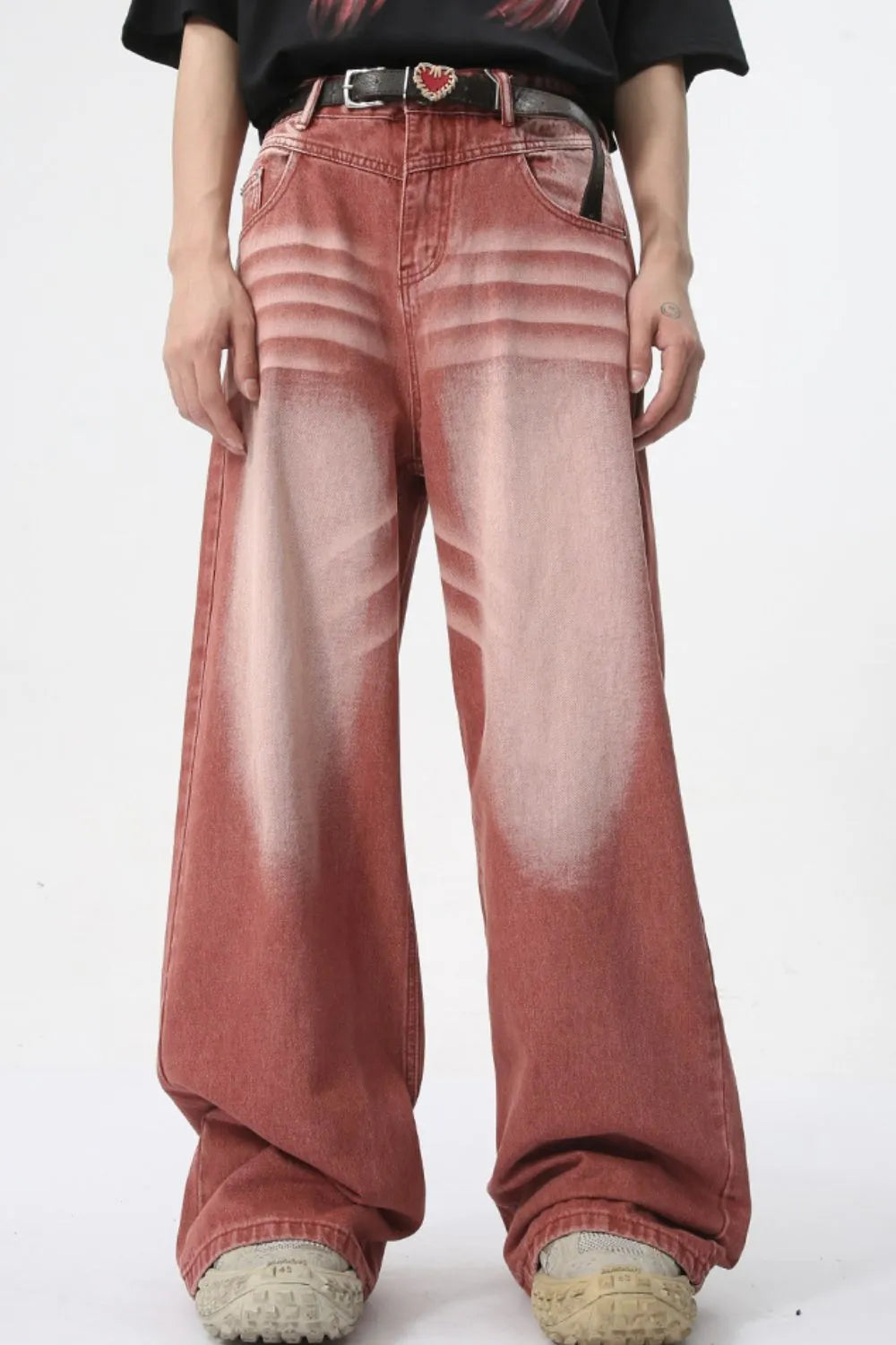 Jeans Lavati Gamba Larga