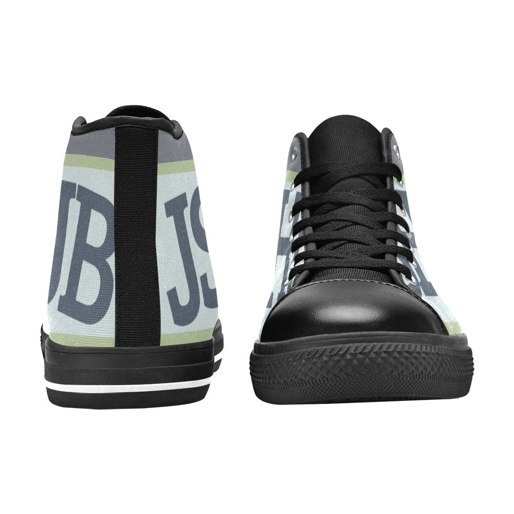 Sneakers alta donna JSHUB in tela bianca stile anni 50