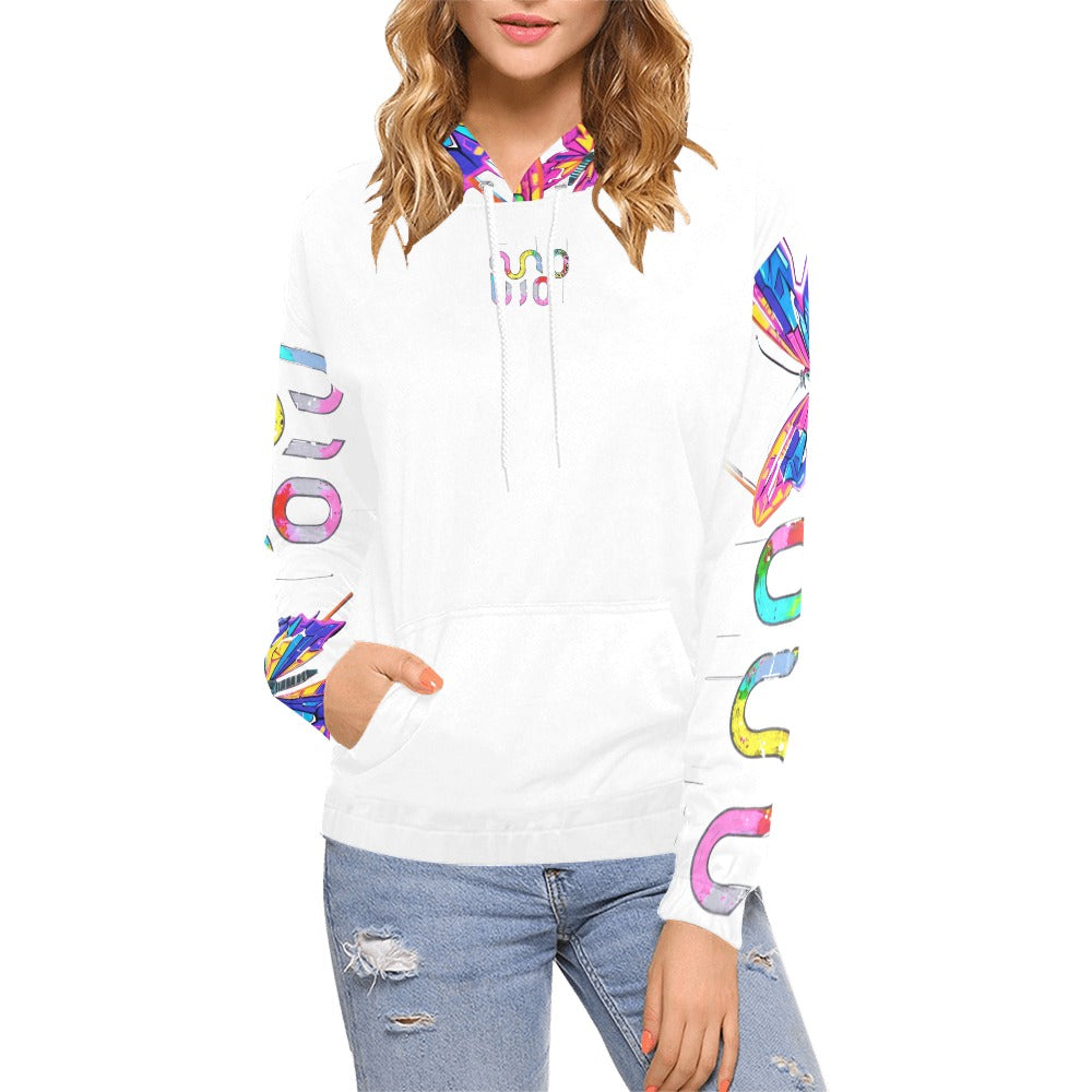 Felpa donna Wings of Noise con cappuccio small tech over – 10 varianti colore