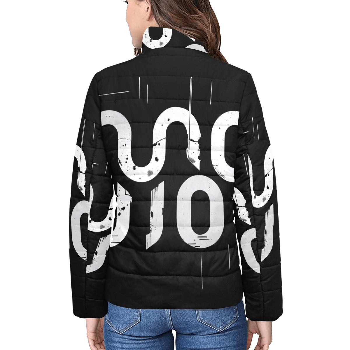 Giacca imbottita donna Concrete Echoes “Urban Static” colletto rialzato