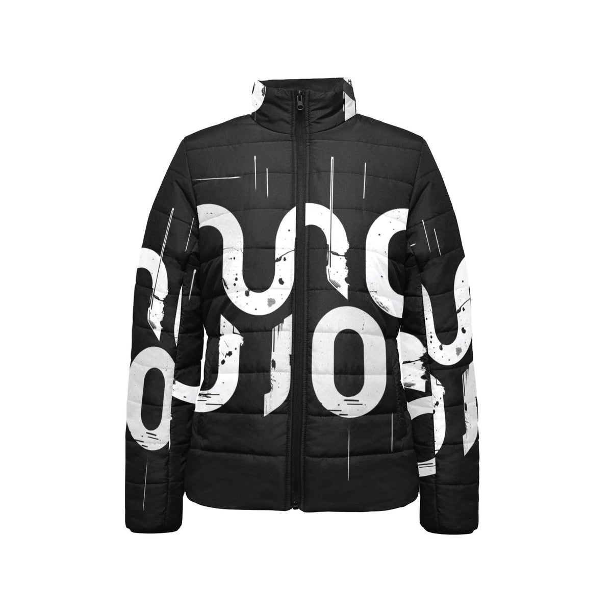 Giacca imbottita donna Concrete Echoes “Urban Static” colletto rialzato