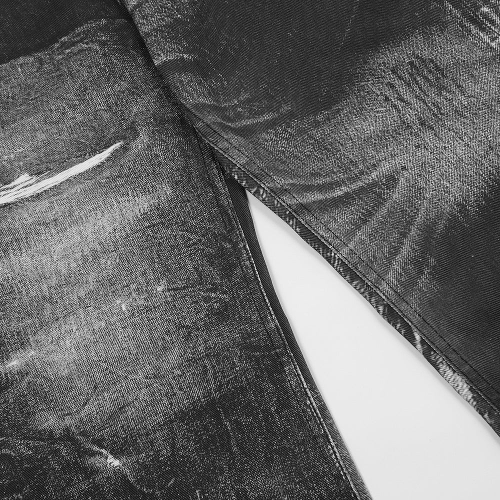 Jeans Uomo Punk Shadow Straight Fit Neri Denim