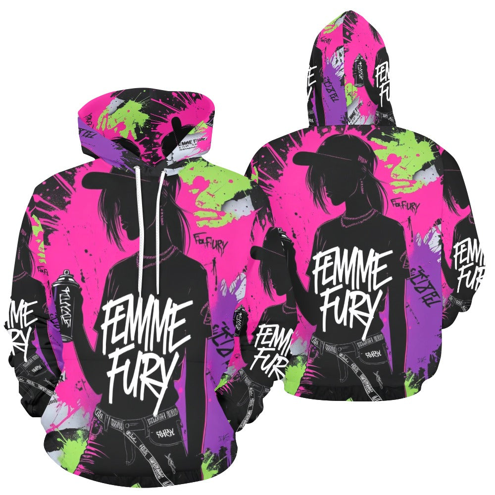 Felpa Femme Fury graffiti con cappuccio – Hoodie donna