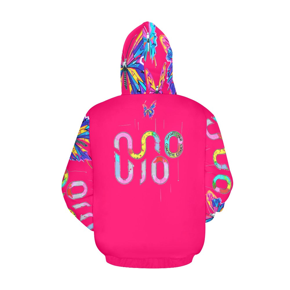 Felpa donna Wings of Noise con cappuccio small tech over – 10 varianti colore