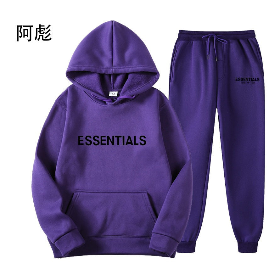 Tuta Uomo Donna Streetwear Essentials Hoodie e Jogger Loose Fit Autunno Inverno
