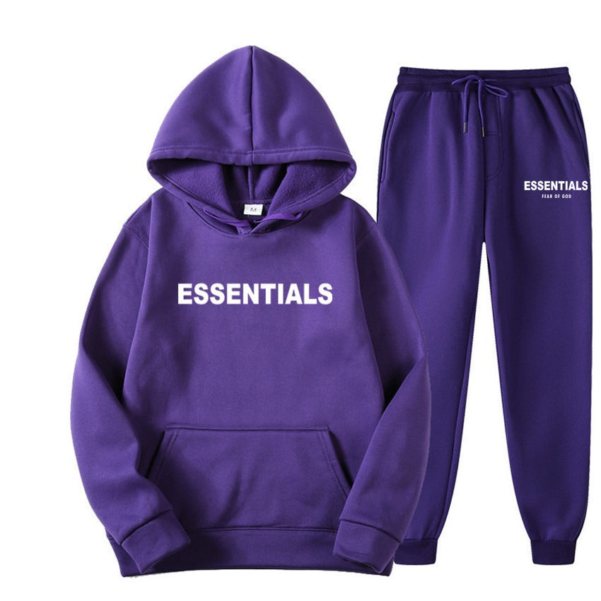 Tuta Uomo Donna Streetwear Essentials Hoodie e Jogger Loose Fit Autunno Inverno