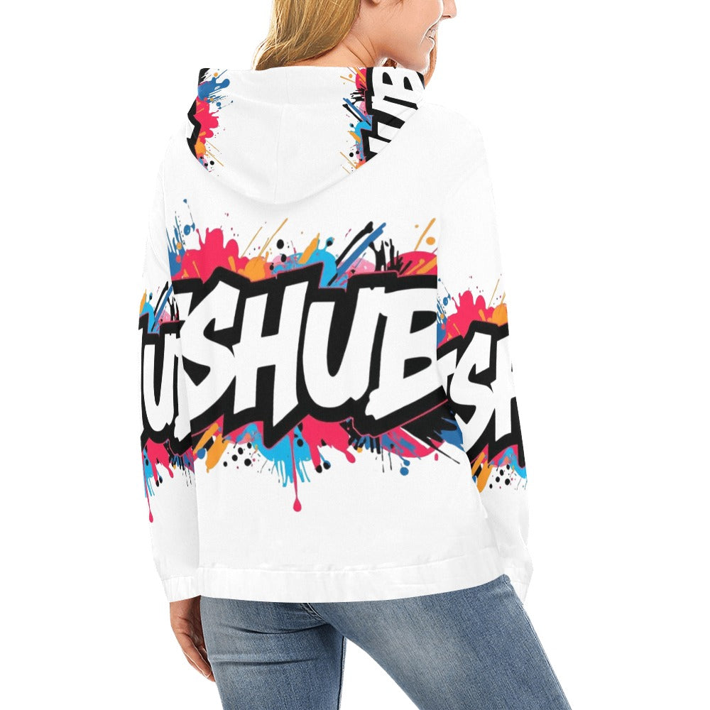 Felpa con cappuccio da donna H13 con stampa all-over